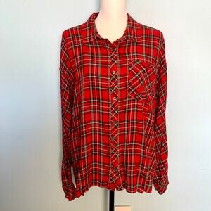 Vineyard Vines Red Velvet Plaid Weekend Button Down Size 12